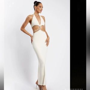 Nicha Diamante Cutout Maxi Dress